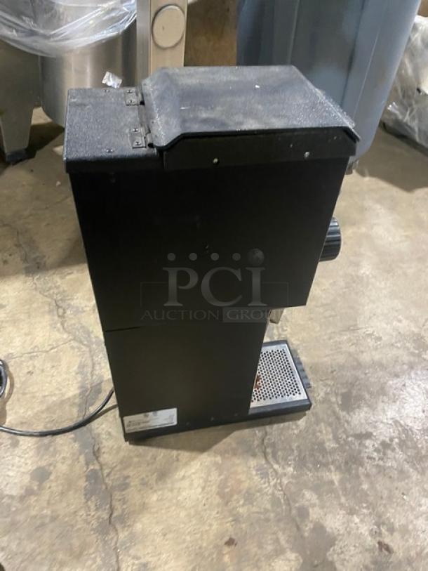 Bunn G3HD Coffee Grinder, commercial black electric countertop model, 3 lb capacity, fair condition, 120V.