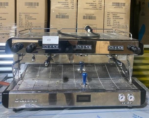 Conti CC103DTC 3-group espresso machine, stainless steel, electric, with steam wand and drip tray, model CC103DTC SN: 119205, 230V.