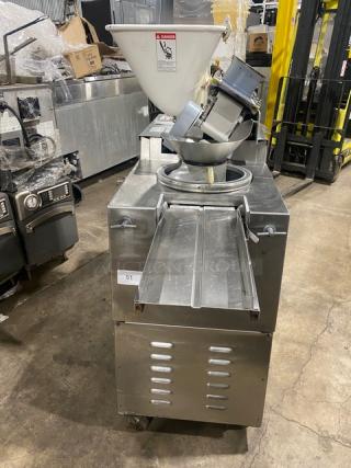 Atwood Scale-O-Matic Series Commercial Stainless Steel Electric Powered Dough Divider/Rounder Combination! With Conveyor Outfeed! Model: S300 SN: B352! 208V 3 Phase! On Casters! - Item #1216473