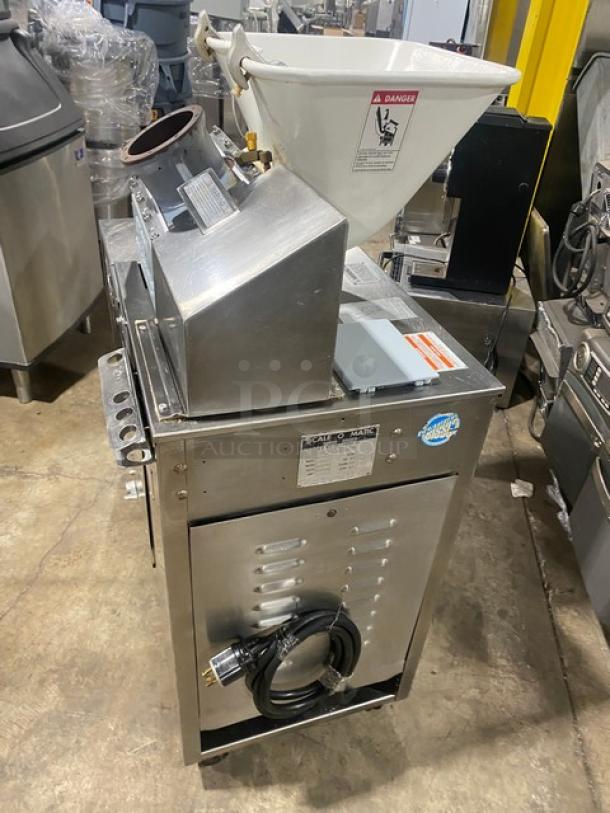 Atwood Scale-O-Matic S300 commercial dough divider/rounder with conveyor, stainless steel, electric, 208V 3-phase, on casters.