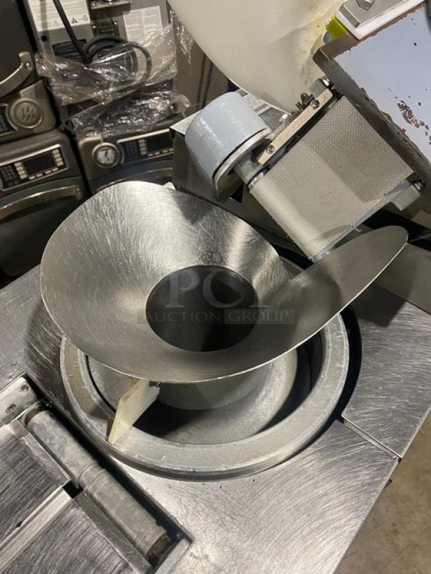 Atwood Scale-O-Matic S300 dough divider/rounder, stainless steel, electric, 208V 3 phase, with conveyor outfeed, on casters.