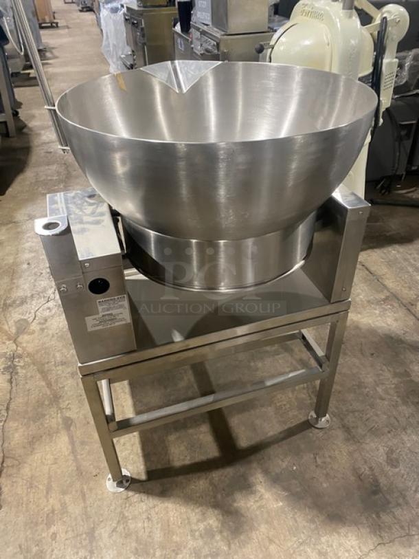 Solaris ECTRS16 stainless steel electric countertop 16-gal tilting skillet, manual tilt, model ECTRS-16, on legs with stand.