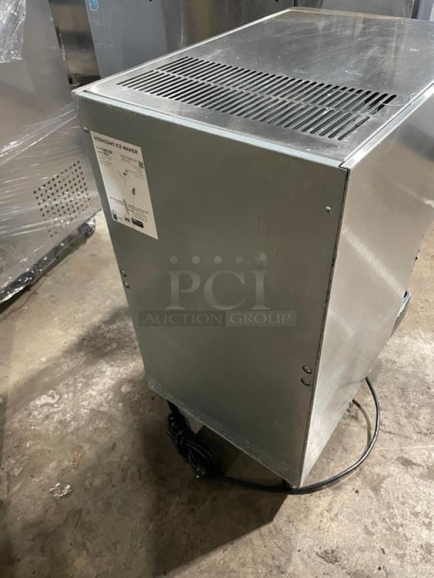 Hoshizaki Opti-Serve Series stainless steel countertop ice maker DCM-270BAH-OS, air-cooled, 115-120V, on legs, used condition.