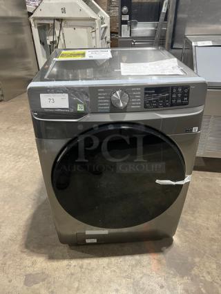 Samsung WF45B6300AP gray electric front-load washer, new scratch-and-dent model, with SuperSpeed Steam, 120V, ADA compliant.