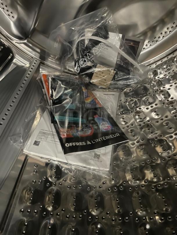 Samsung WF45B6300AP smart washer, commercial gray, electric powered, front-load, with SuperSpeed Steam, new condition, 2025 model.