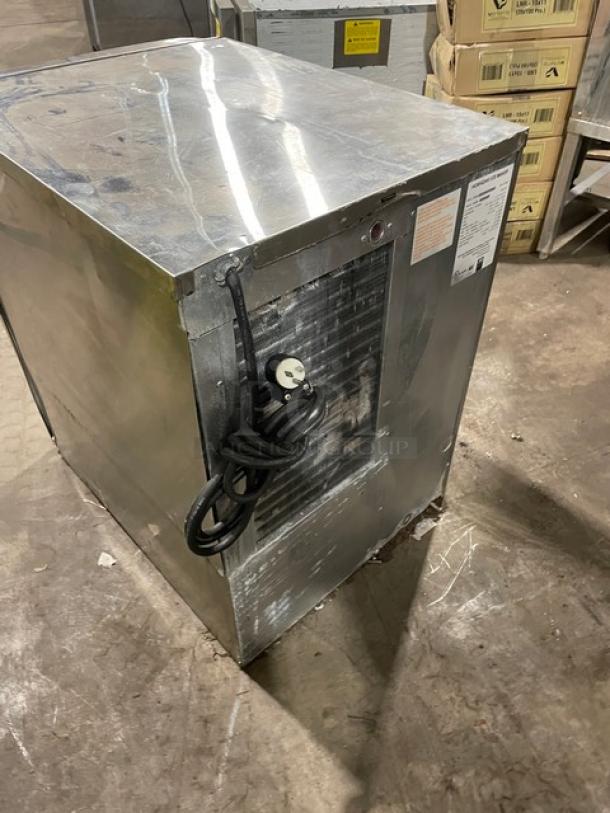 Hoshizaki KM-515MAH commercial ice machine, stainless steel, air-cooled, crescent-cube style, 115-120V, 1 phase, visible wear.