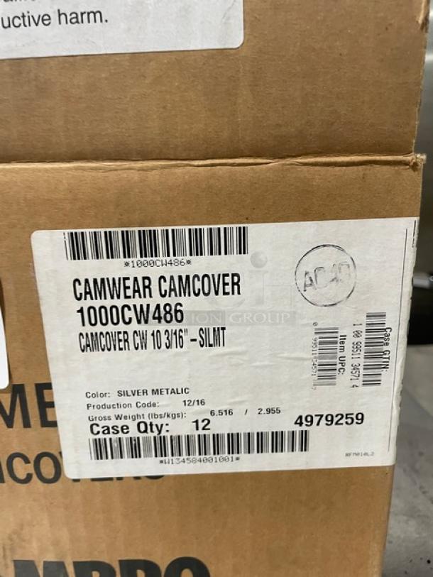 Cambro Camwear Camcover 1000CW486, new, silver metallic, 10-3/16" round dome-style, commercial use, case of 12.