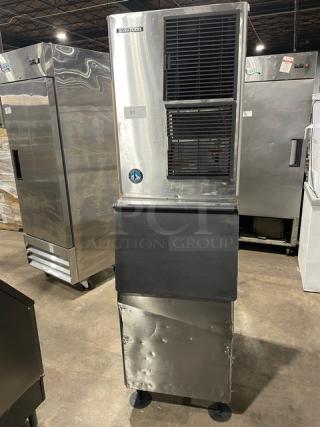 Hoshizaki Commercial Stainless Steel Electric Powered Air-Cooled Ice Making Machine Head/Bin Combo! Energy Star Certified! Model: KM-515MAH SN: E09270C! 115V 1 Phase! On Legs! - Item #1217241