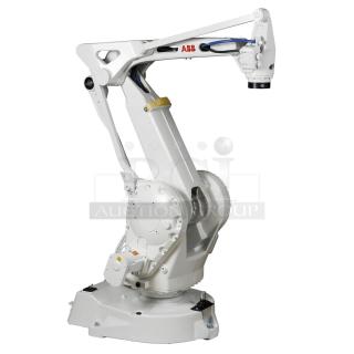 ABB IRB 260 industrial robot arm, 61" reach, 66 lbs capacity, with controller pendant. Ideal for automating logistics.