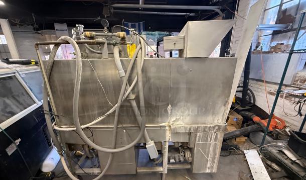 Hobart CRS-66A conveyor dishwasher, stainless steel, heavy-duty, used condition, industrial kitchen equipment.