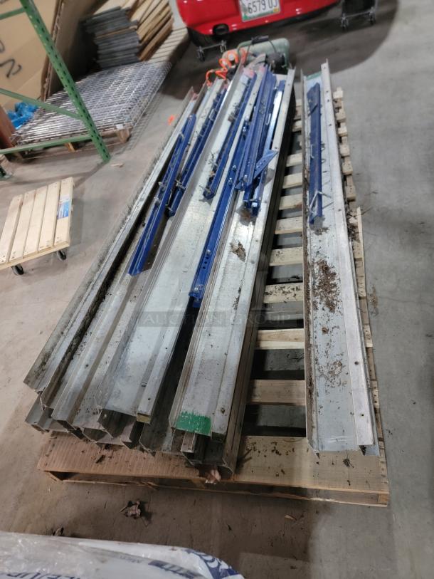 (12) 8-ft Aluminum Shoring Joists by Patent/Harsco, lightweight, durable, rust-proof. Used for heavy-duty construction.