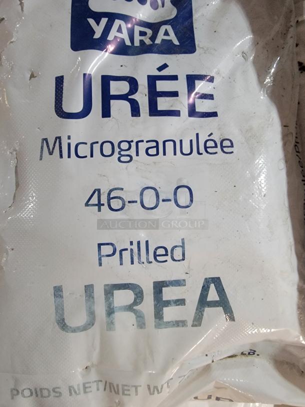 Yara Urea Fertilizer bag, 46-0-0 formula, microgranulated/prilled, 55 lbs. Nitrogen-rich for crop growth. Model: Urea.