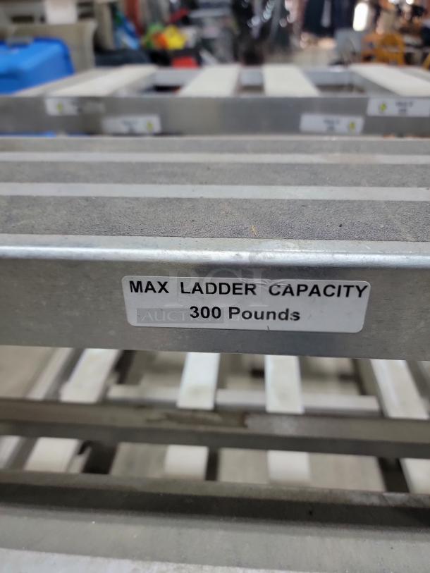 New Age Industrial 3-Step Warehouse Ladder Cart, aluminum, 300 lbs capacity, rust-resistant, safety design, ideal for warehouses.