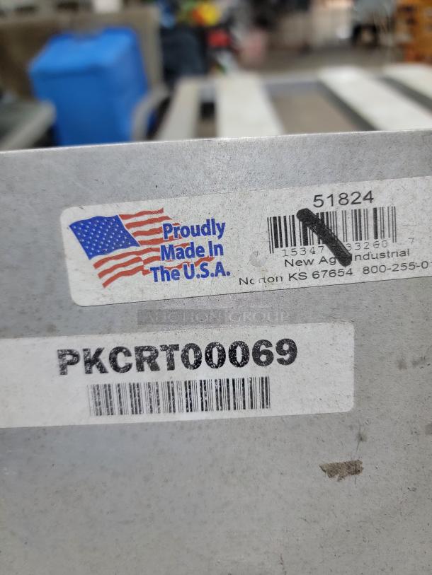 New Age Industrial 3-Step Ladder Cart, durable rust-resistant aluminum, "Proudly Made in the U.S.A." label, model PKCRT00069.