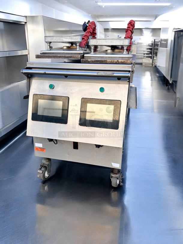 Garland XPG24-Q916 electric grill, superb condition, 240V 3-phase, double platen, fully tested, on wheels, stainless steel finish.