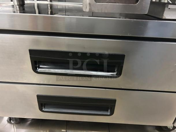 Pristine Blue Air BACB48M two-drawer refrigerated chef base, stainless steel, 115V, fully tested and working.