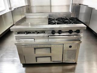 Jade Range JSRH-24G-2-36G gas range with 24" griddle, two open burners, and oven base. Excellent condition, fully tested.