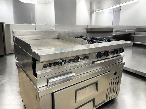 Jade Range JSRH-24G-2-36G gas range, 24" griddle, 2 open burners, oven base, natural gas, excellent condition, fully tested.