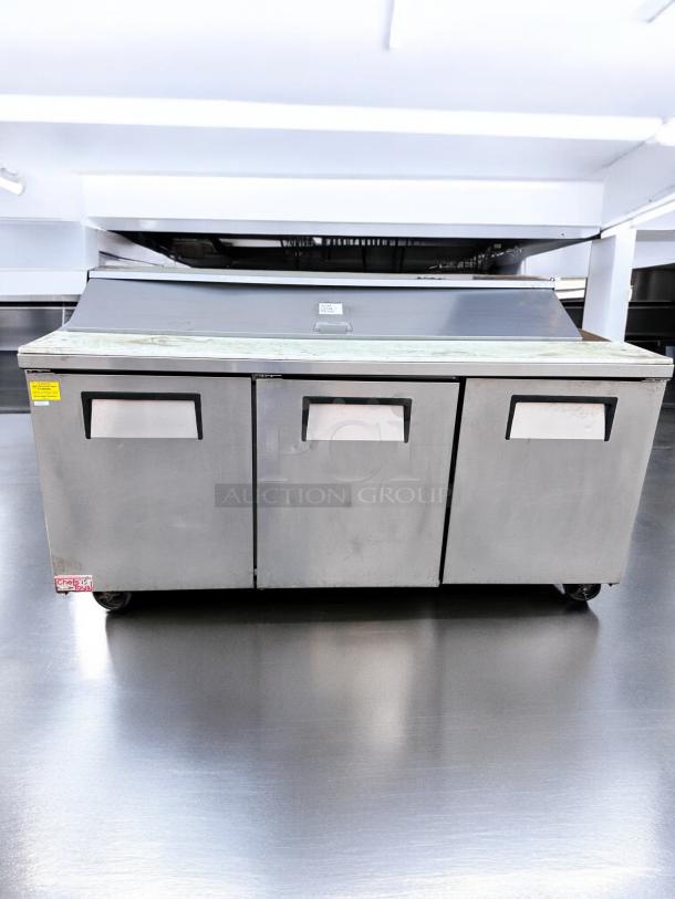 True TSSU-72-18 3-Door Sandwich/Salad Prep Table Refrigerator, excellent condition, 115V, fully tested and working.