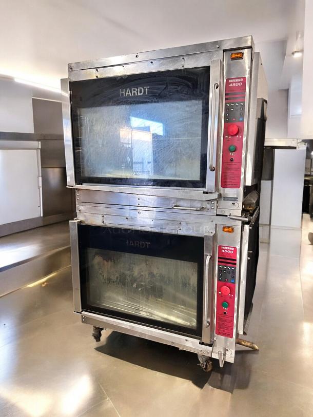 Hardt Inferno 4500 double stack rotisserie oven, outstanding condition, stainless steel, natural gas, fully tested.