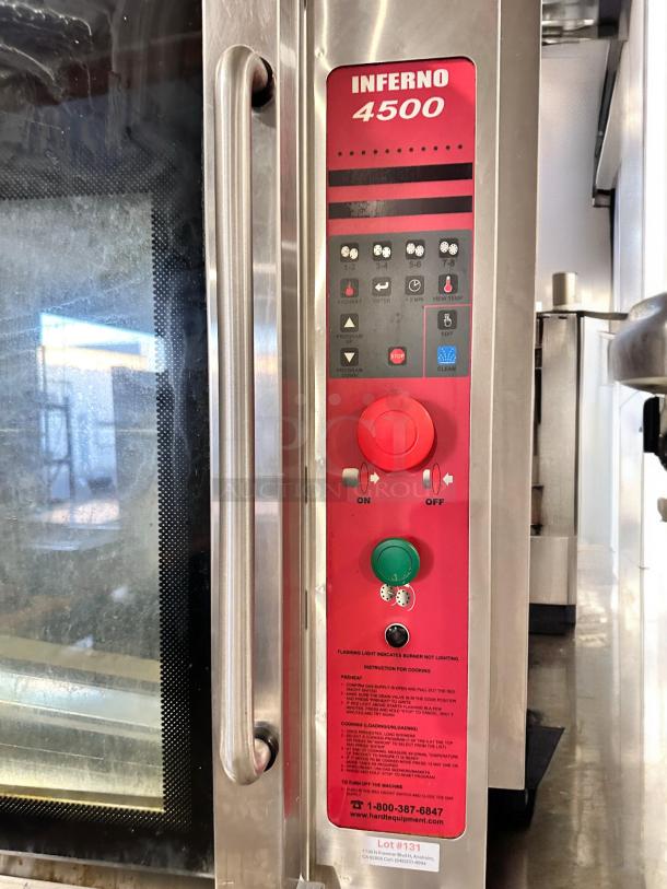 Hardt Inferno 4500 double stack rotisserie oven, natural gas, outstanding condition, visible control panel, fully tested.