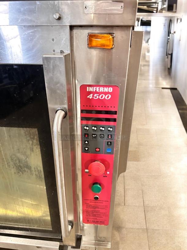 Hardt Inferno 4500 rotisserie oven in excellent condition, natural gas, tested, with control panel and visible model label.