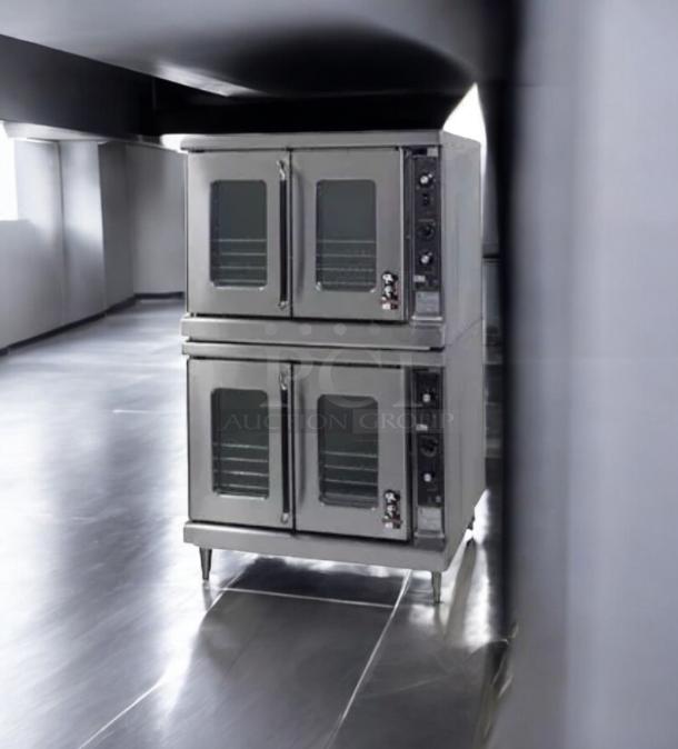 Montague EK-15A double stack electric convection oven, superb condition, 208V/3 phase, fully tested, stainless steel.