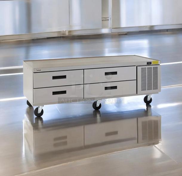 Commercial Grade 2-Drawer Stainless Steel Refrigerated Chef Base, outstanding condition, 115V, fully tested and working.
