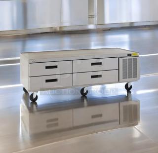 Commercial Grade 2-Drawer Stainless Steel Refrigerated Chef Base, outstanding condition, 115V, fully tested and working.
