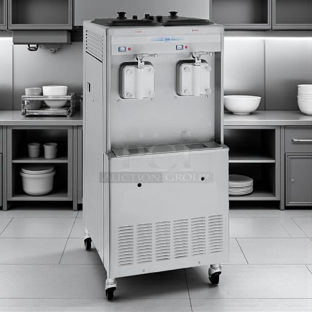 Taylor 321-27 dual flavor soft serve ice cream machine, air-cooled, excellent condition, 408V 3-phase, fully tested.