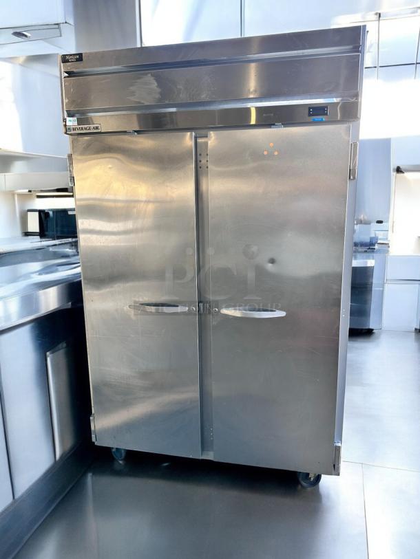 Beverage-Air HF2HC-1S Horizon Series two-section reach-in freezer, stainless steel, great condition, fully tested, 115V.