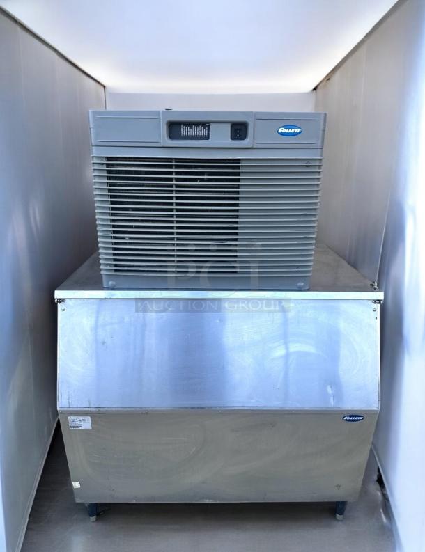 Immaculate Follett HCC1410AHS Chewblet® Ice Maker with Bin, 208–230V, fully tested. Features brand logos and easy-access controls.
