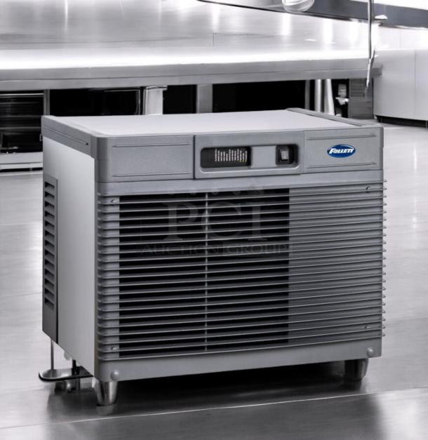 Follett HCC1410AHS Chewblet® Ice Maker with Bin, immaculate condition, fully tested, 208–230V. Model label visible.