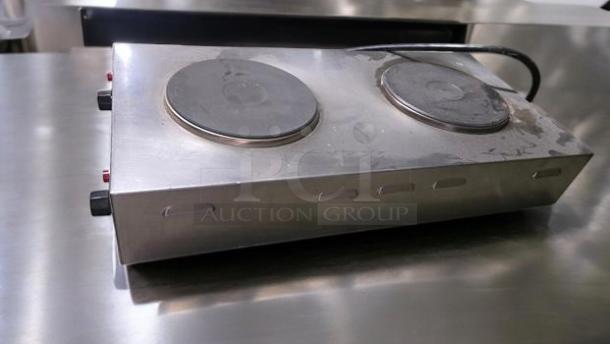 Nemco 6310-2 double solid burner hot plate, stainless steel, tested and working, 208V/240V, excellent condition.