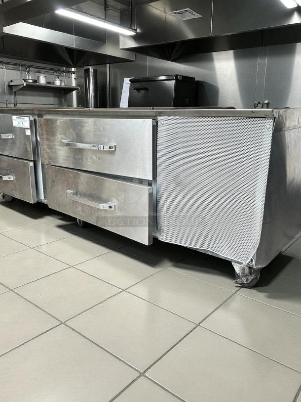 Randell LPRES1L2-82C4 refrigerated chef base with 4 drawers, marine edge, excellent condition, tested and working.