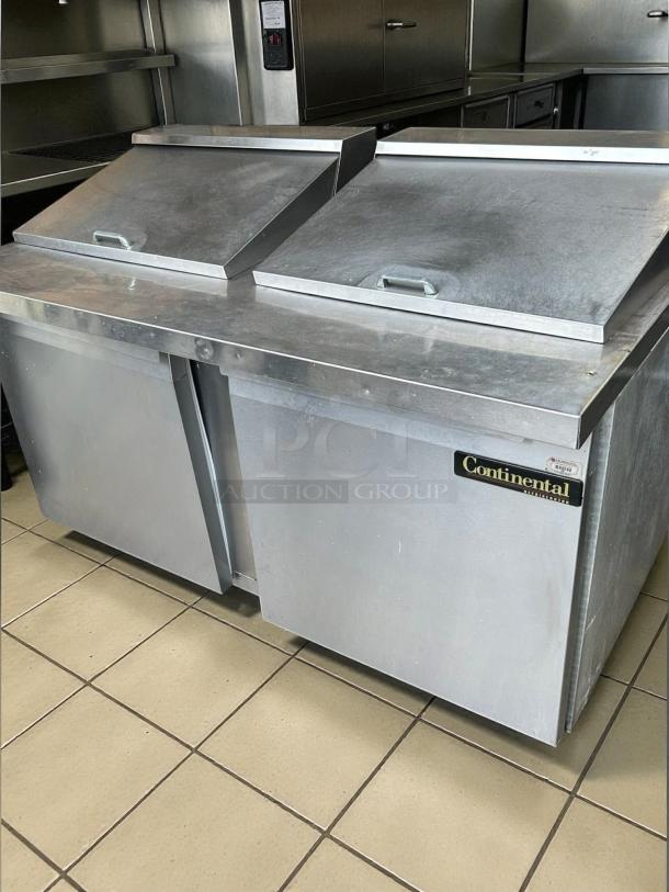 Continental SW60N24M 60" 2-Door refrigerated sandwich prep table in great condition, tested and working.