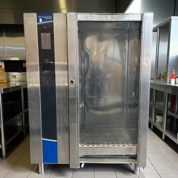 Electrolux Air‑o‑Steam Touchline AOS202GTP1 natural gas combi oven, stainless steel, tested, working, with control panel.