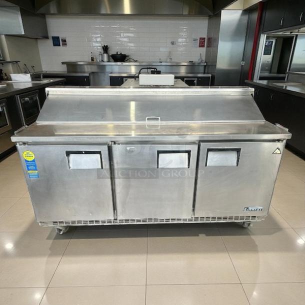 Everest Refrigeration EPBNR3 71" salad prep table, stainless steel, refrigerated base, tested, working condition.