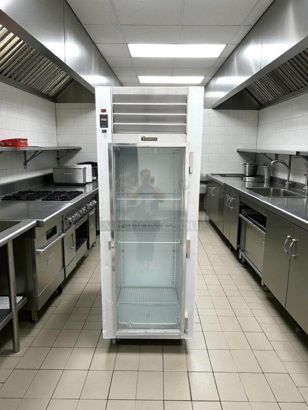 Traulsen G11010 30" G Series refrigerator, right-hinged glass door, tested, working, in good condition, commercial kitchen use.