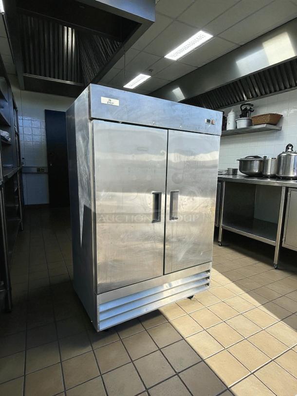 Cooler Depot 54-inch NSF double door reach-in freezer, model CBB54F-HC, stainless steel, tested and working, auto defrost.
