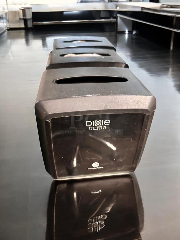 Dixie Ultra countertop napkin dispensers, QTY 3, model by Georgia-Pacific, great condition, compact size, tested and working.