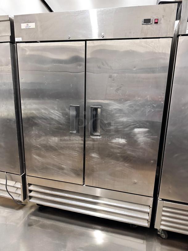 CoolTech A216 double door reach-in refrigerator in superb condition, stainless steel, 115V, fully tested and working.