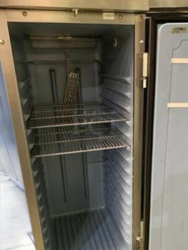Excellent condition Delfield 6025XL-S single door commercial refrigerator, stainless steel, 115V, tested and working.