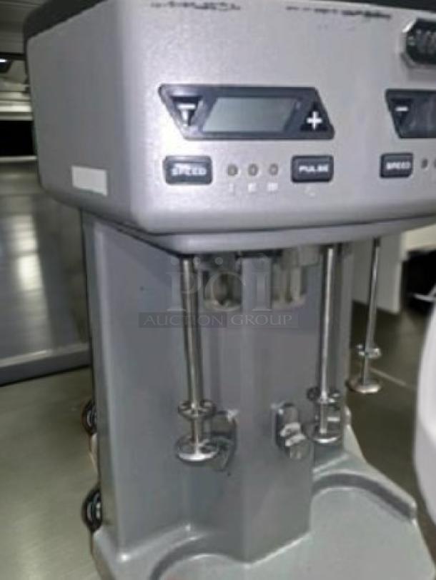 Waring WDM300TX triple spindle drink mixer, excellent condition, 120V, fully tested, durable stainless steel spindles.