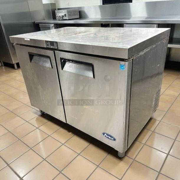 Atosa MGF8402 48-Inch Two-Door Undercounter Refrigerator in excellent condition, stainless steel, tested and working.
