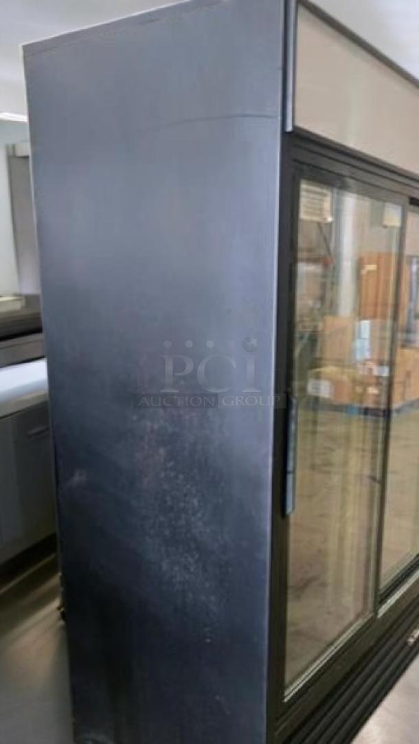 True GDM-45 two-glass door merchandising refrigerator in excellent condition, 115V, fully tested and working.