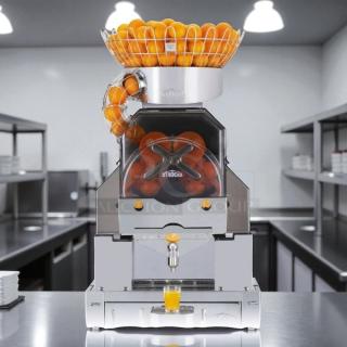 Citrocasa 8000 SB-ATS Advance Citrus Juicer in excellent condition. Stainless steel design, visible fruit dispenser, used "as is."