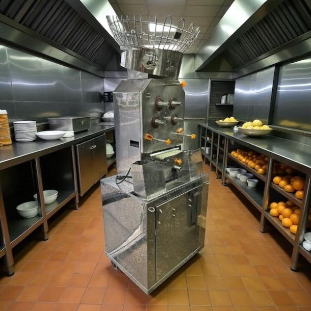 Citrocasa 8000 SB-ATS Advance Citrus Juicer in excellent condition, stainless steel, visible controls, kitchen setting.