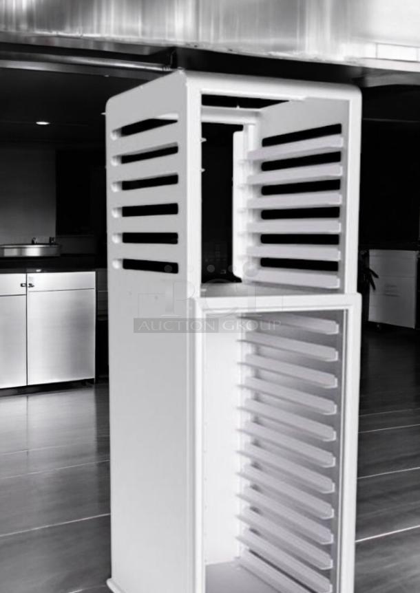 Brand New Lockwood CA72-RR12-6-2625-L aluminum sheet pan rack, 12 pan capacity, NSF certified, in pristine condition.