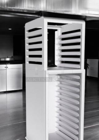 Brand New Lockwood CA72-RR12-6-2625-L aluminum sheet pan rack, 12 pan capacity, NSF certified, in pristine condition.